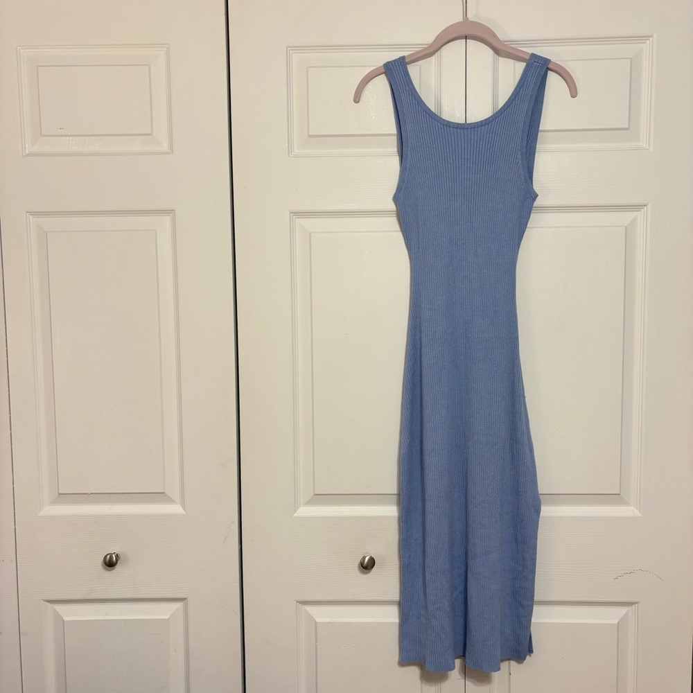 Freshman Blue Bodycon Open Back Cut Out Midi Dress Size M